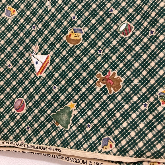 Daisy Kingdom Tossed Toys 1995 Past & Presents Christmas Green Cream Plaid - Picture 4 of 4